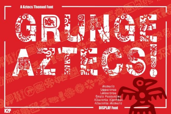Grunge Aztecs: A Decorative Font for Bold Branding and Creative Designs